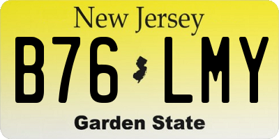 NJ license plate B76LMY