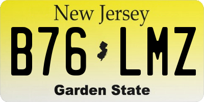NJ license plate B76LMZ