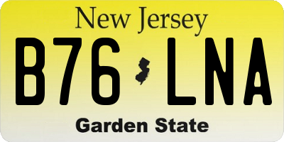 NJ license plate B76LNA