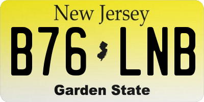 NJ license plate B76LNB