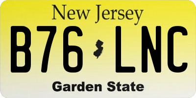 NJ license plate B76LNC