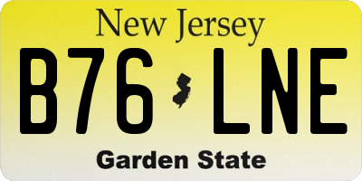 NJ license plate B76LNE