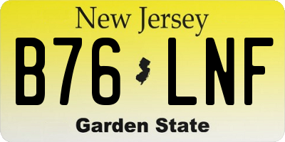 NJ license plate B76LNF