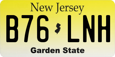 NJ license plate B76LNH