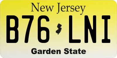 NJ license plate B76LNI