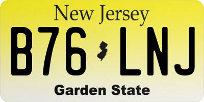 NJ license plate B76LNJ