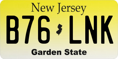 NJ license plate B76LNK