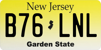 NJ license plate B76LNL