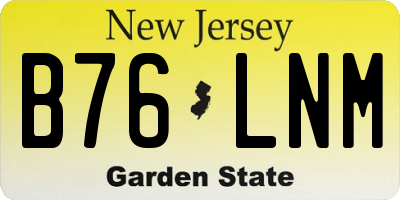 NJ license plate B76LNM