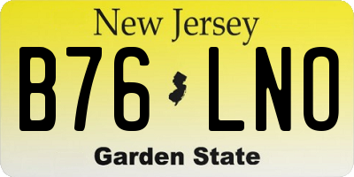 NJ license plate B76LNO