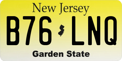 NJ license plate B76LNQ