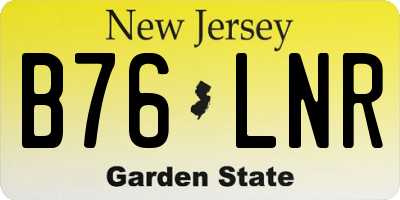NJ license plate B76LNR