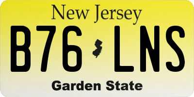 NJ license plate B76LNS