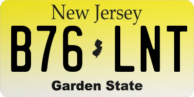 NJ license plate B76LNT