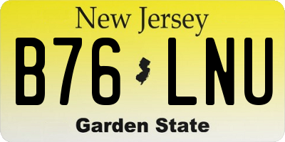 NJ license plate B76LNU