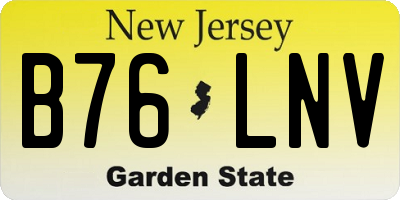 NJ license plate B76LNV