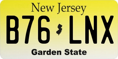 NJ license plate B76LNX