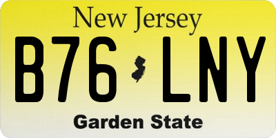 NJ license plate B76LNY