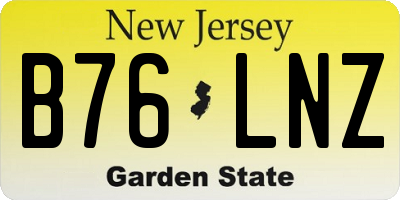NJ license plate B76LNZ