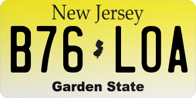 NJ license plate B76LOA