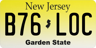 NJ license plate B76LOC