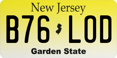 NJ license plate B76LOD