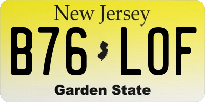 NJ license plate B76LOF