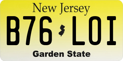 NJ license plate B76LOI