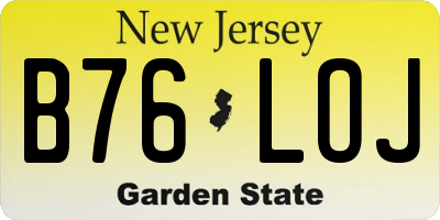 NJ license plate B76LOJ