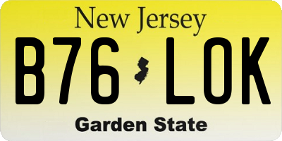 NJ license plate B76LOK
