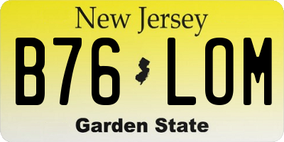 NJ license plate B76LOM