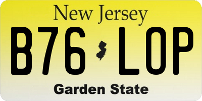 NJ license plate B76LOP