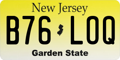NJ license plate B76LOQ