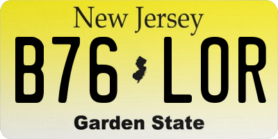 NJ license plate B76LOR