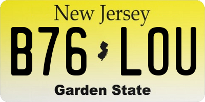 NJ license plate B76LOU