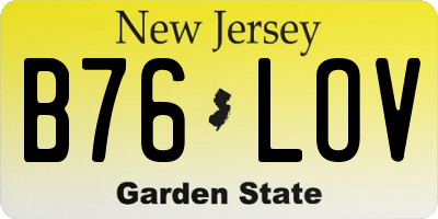 NJ license plate B76LOV