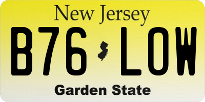 NJ license plate B76LOW