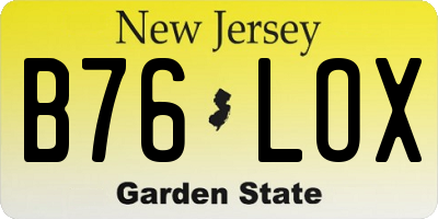 NJ license plate B76LOX