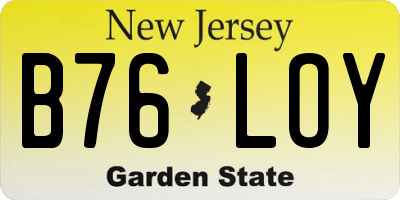 NJ license plate B76LOY