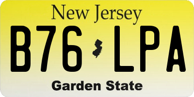 NJ license plate B76LPA