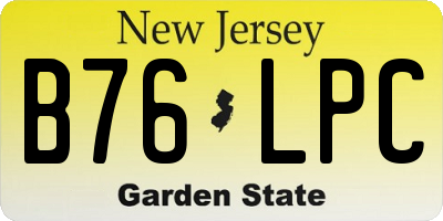NJ license plate B76LPC