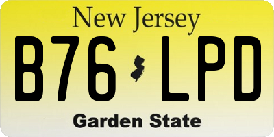 NJ license plate B76LPD