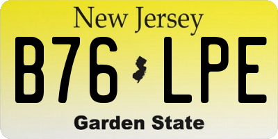 NJ license plate B76LPE