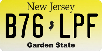 NJ license plate B76LPF