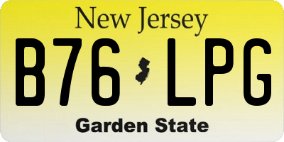 NJ license plate B76LPG