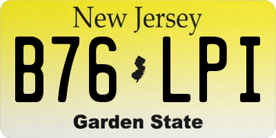 NJ license plate B76LPI