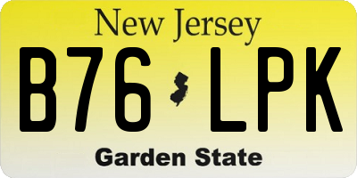 NJ license plate B76LPK