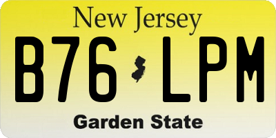 NJ license plate B76LPM