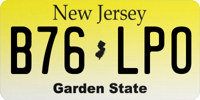 NJ license plate B76LPO