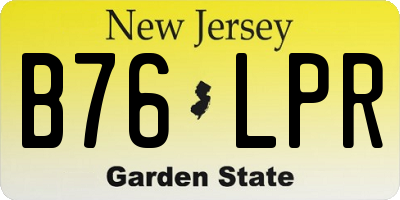 NJ license plate B76LPR
